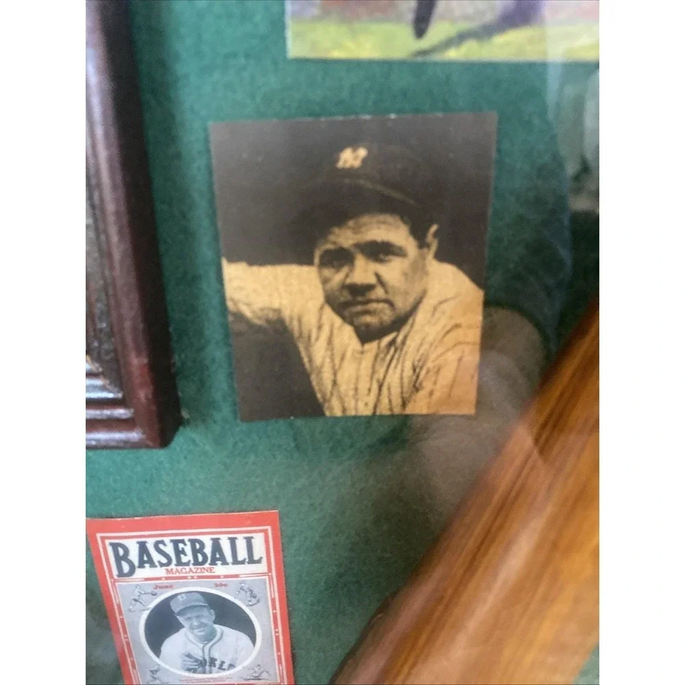 Vintage Baseball Shadow Box Framed Collectible‎ 20 3/4 X 13 1/2 inches